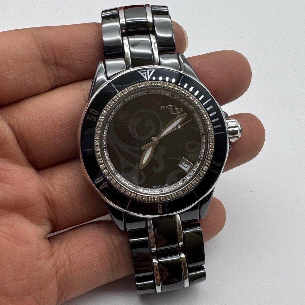Lorenzo Pozzan LP Italy Unisex automatic watch Swiss made. Water resistant Black